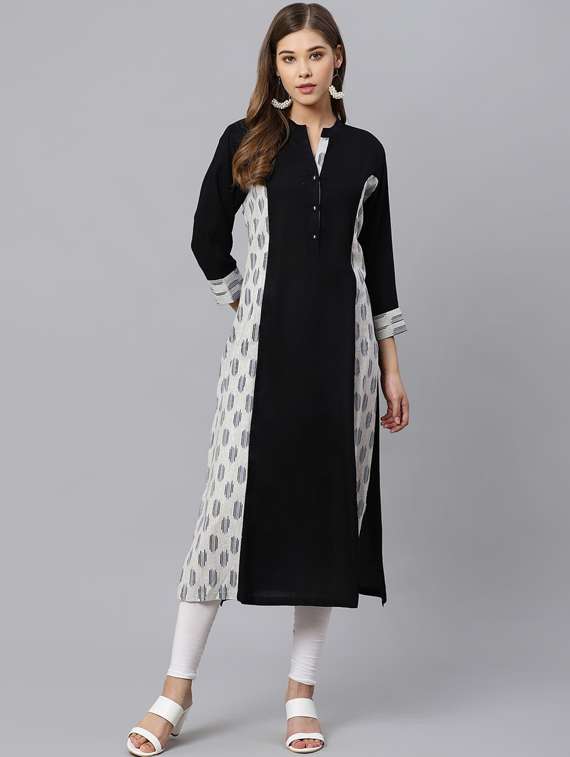 ikat printed straight kurta
