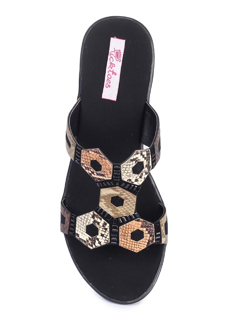 black slip on sandals - 17377030 - Standard Image - 3