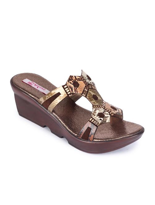copper slip on sandals - 17377031 - Standard Image - 0