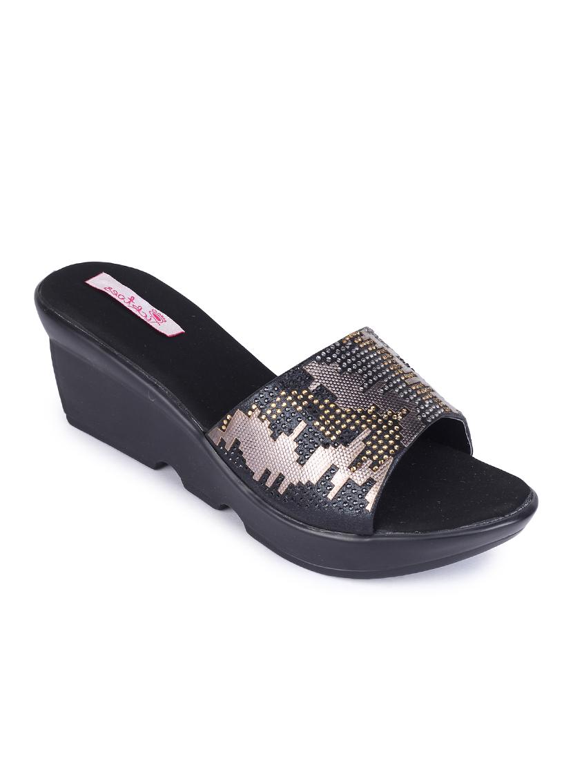 black slip on wedges - 17377035 -  Zoom Image - 0