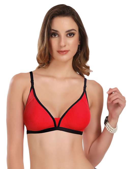 detachable strap contrast piped bra  - 17380300 -  Standard Image - 0