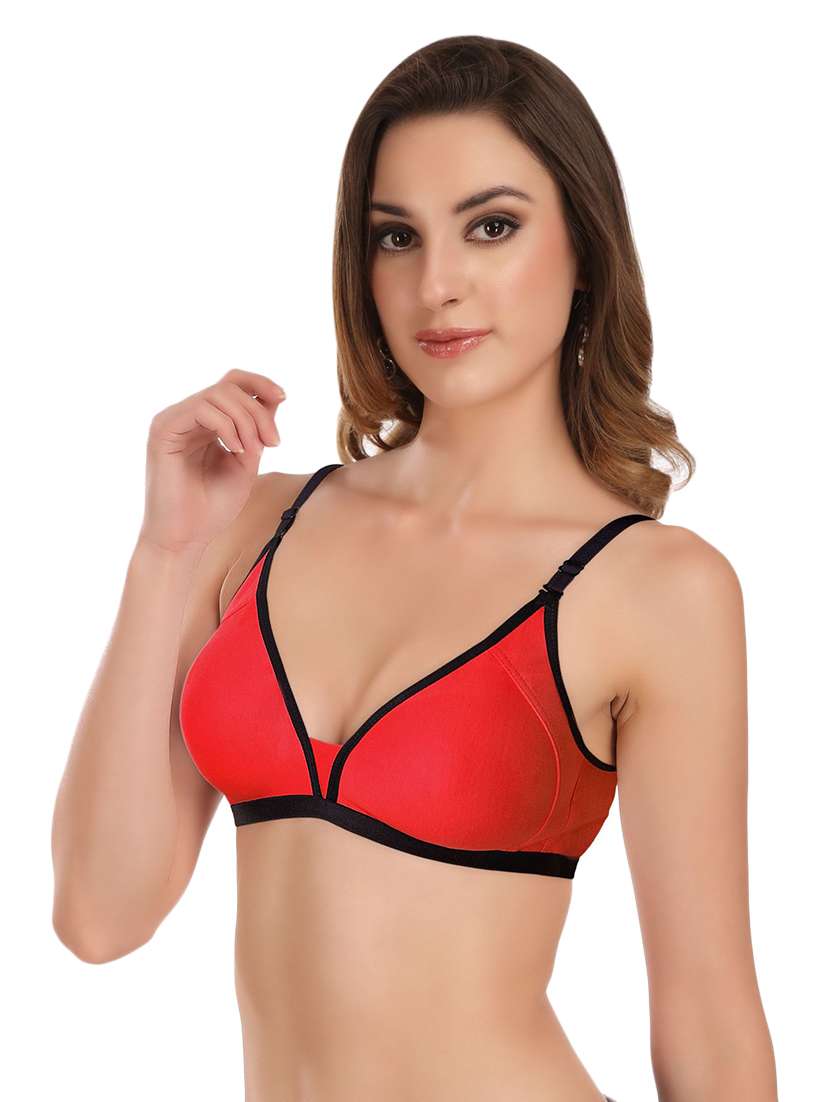 set of 2 detachable strap contrast piped bra - 17380303 - Standard Image - 5