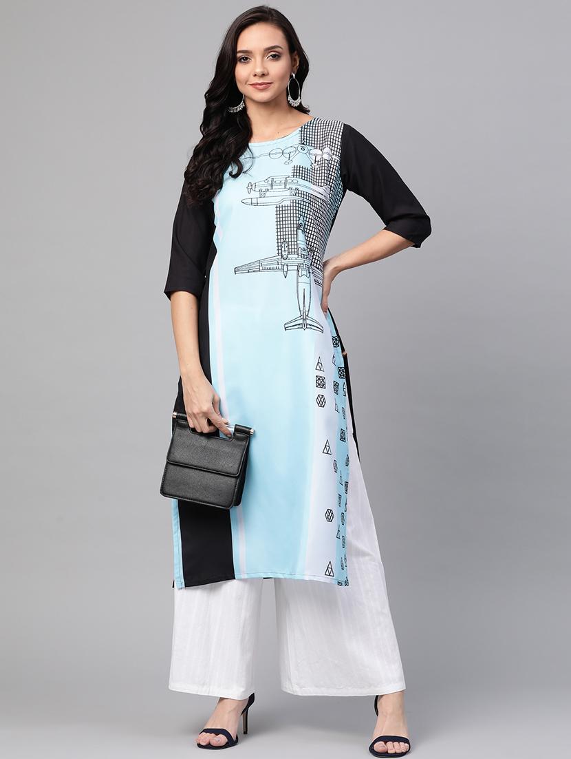 printed straight kurta - 17380767 - Zoom Image - 0