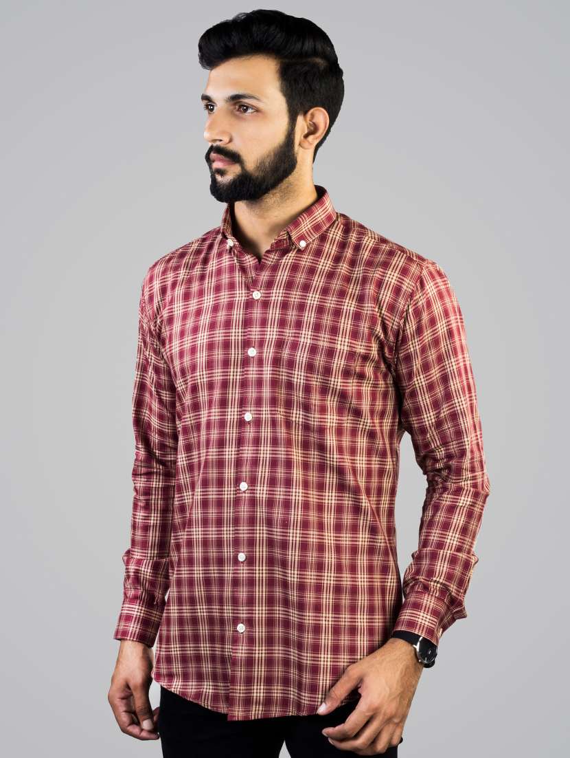 red checkered casual shirt