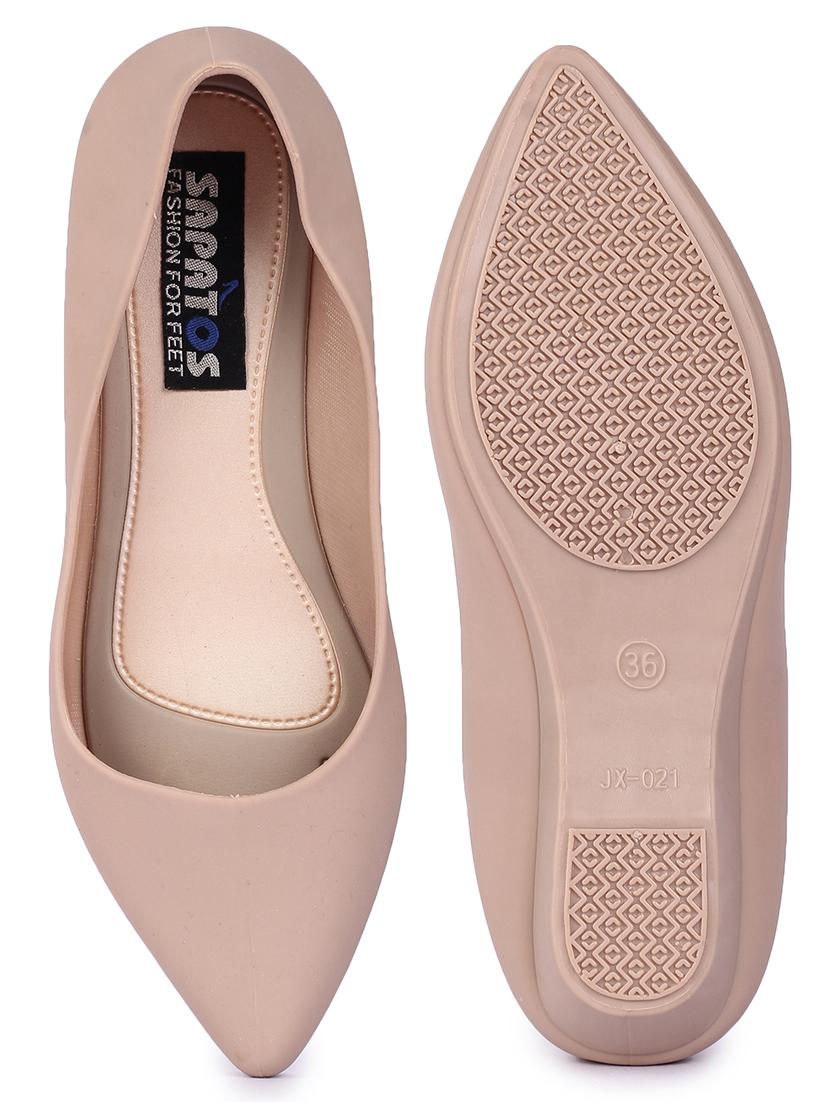 beige rubber slip on ballerina - 17381814 - Standard Image - 3