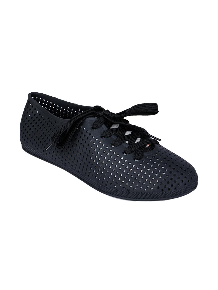 black synthetic laceup sneakers - 17381850 -  Zoom Image - 0