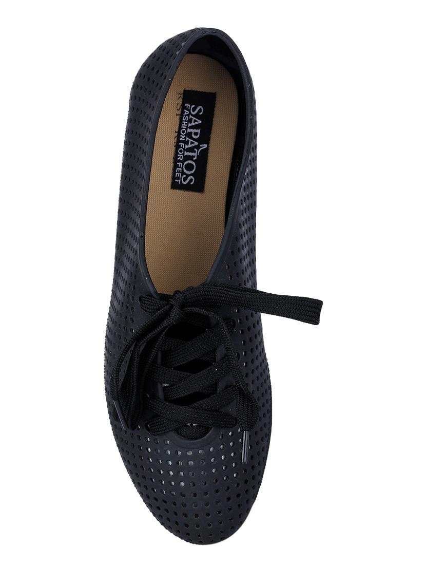 black synthetic laceup sneakers - 17381850 - Standard Image - 3