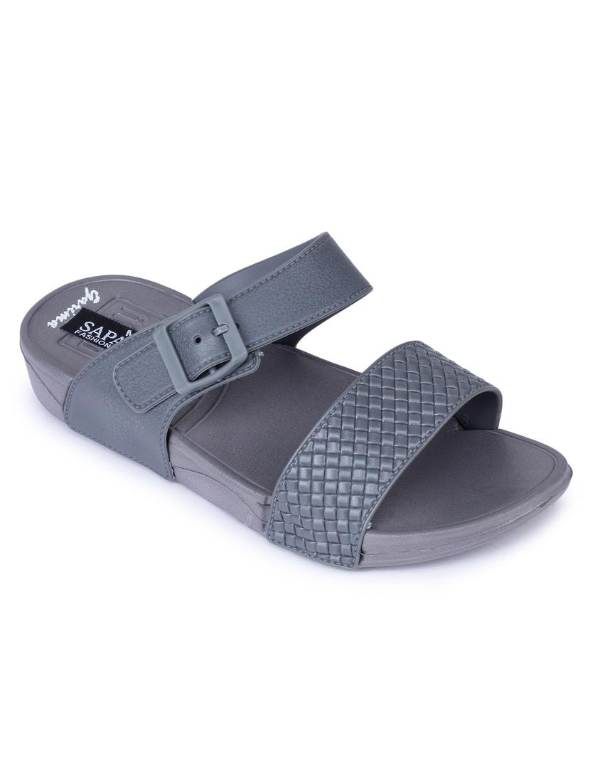 grey slip on sandals - 17381861 -  Zoom Image - 0