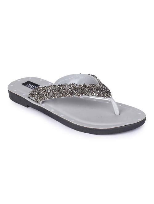 grey synthetic toe separator sandals - 17381913 - Standard Image - 0