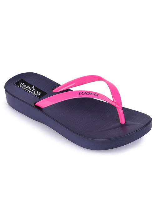 navy slip on flip flop - 17381917 - Standard Image - 0
