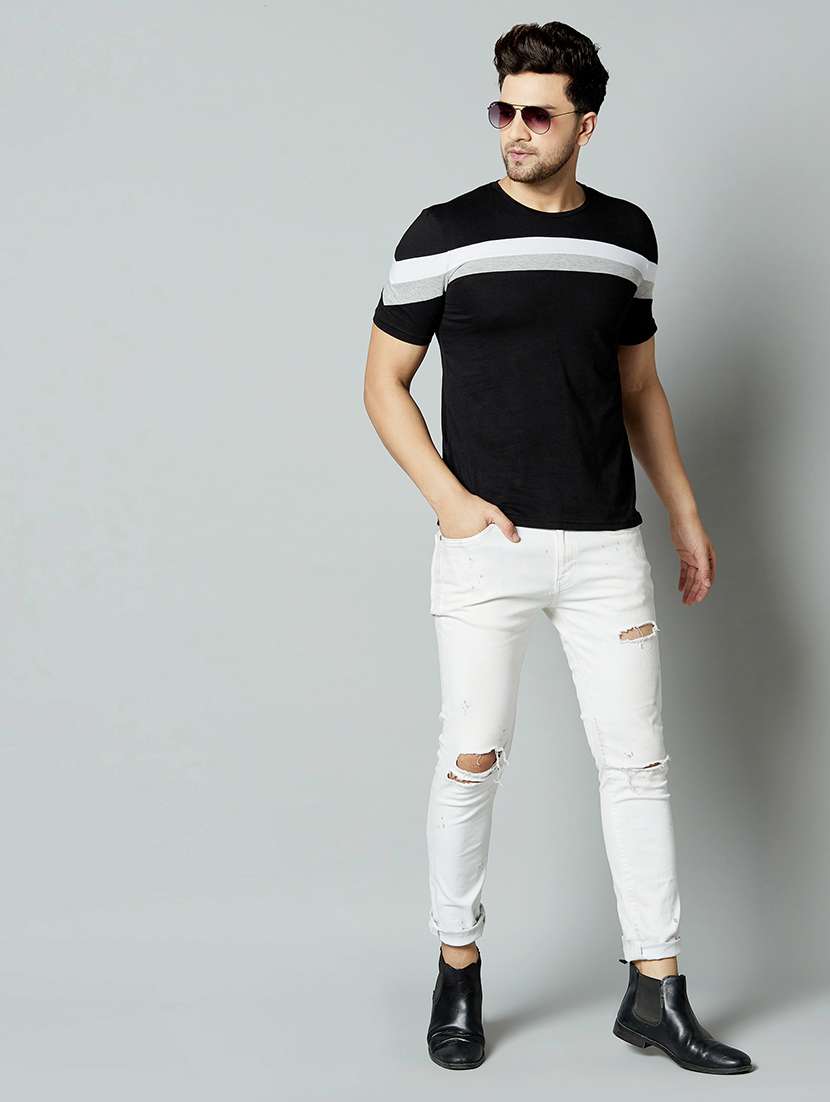 black taped cut & sew t-shirt - 17383315 -  Standard Image - 3