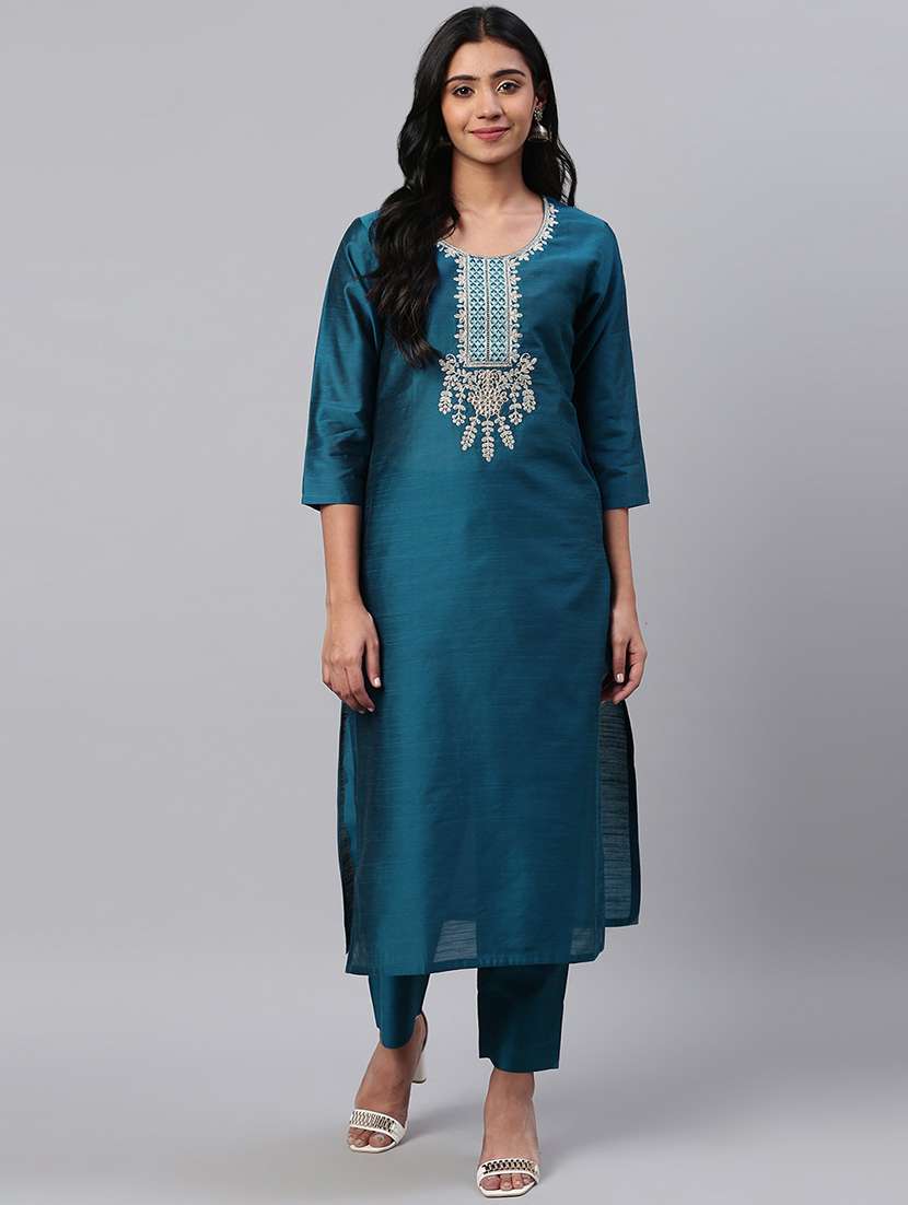 gota work kurta pant set - 17383384 -  Zoom Image - 0