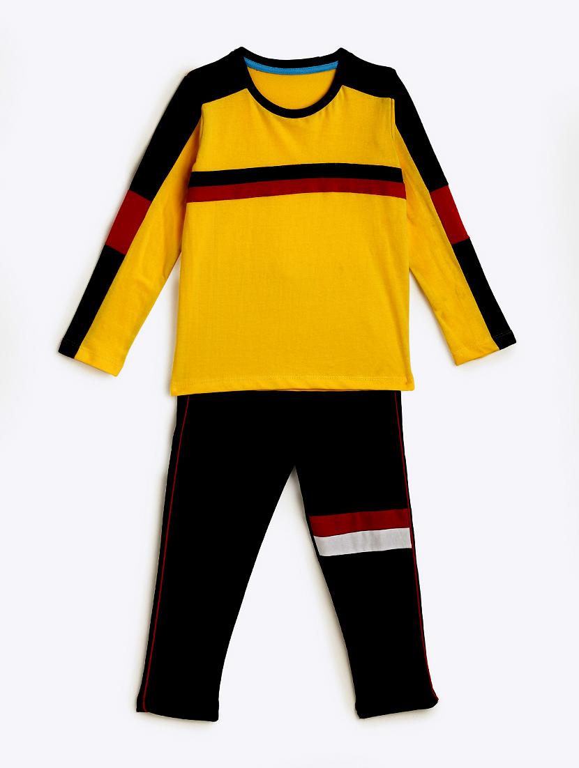 round neck color block pyjama set  - 17383433 -  Zoom Image - 0