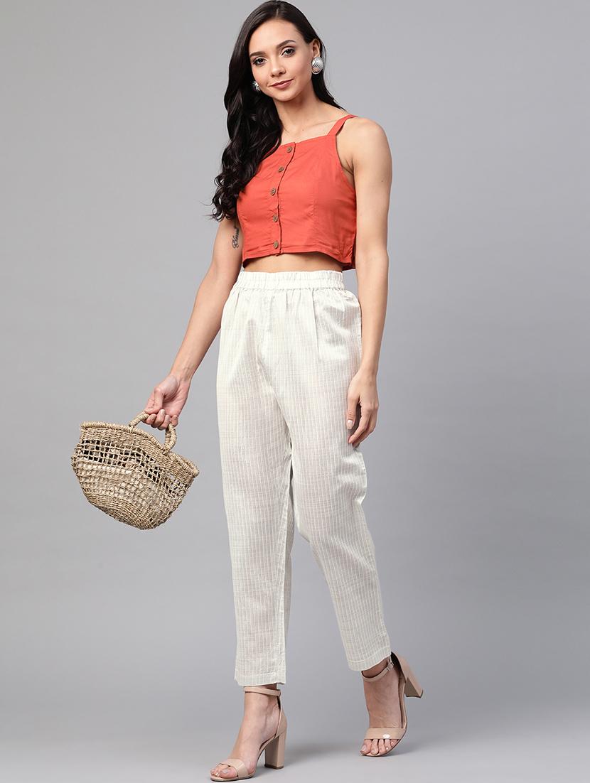 high rise flat front trouser - 17383482 - Standard Image - 3