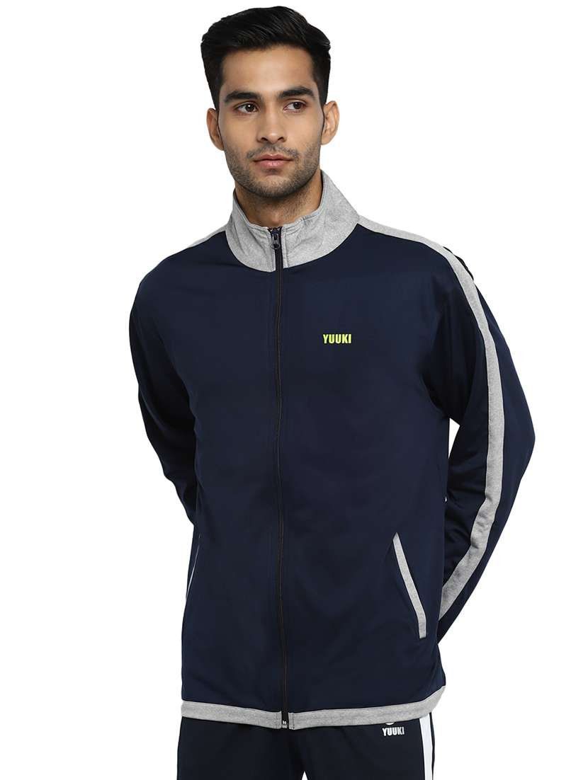 navy blue taped casual jacket