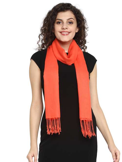 orange viscose stole - 17388515 - Standard Image - 0