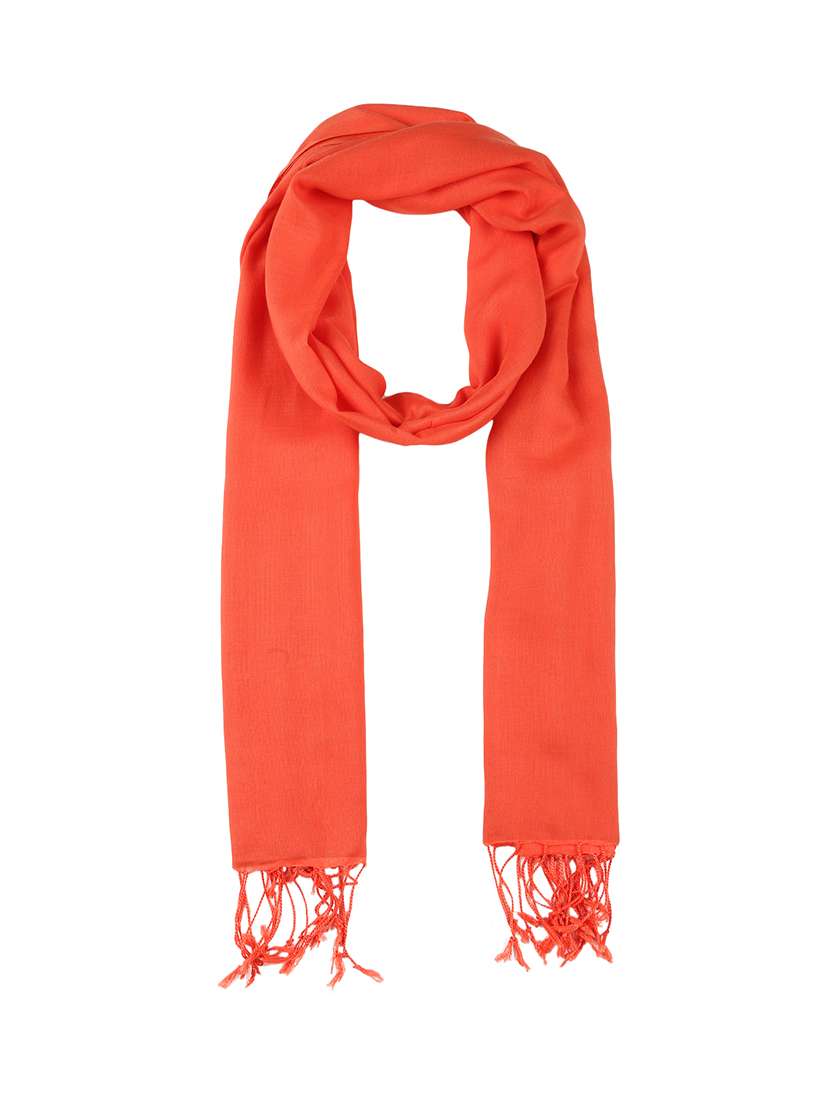 orange viscose stole - 17388515 - Standard Image - 3