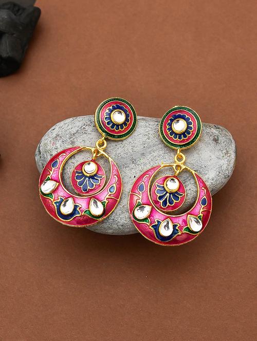 gold brass chandballi earring - 17388550 -  Standard Image - 0