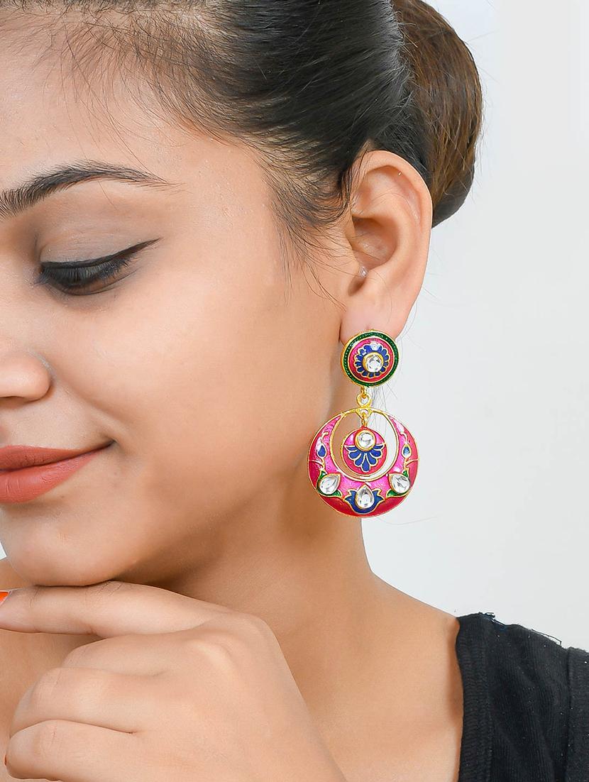 gold brass chandballi earring - 17388550 - Standard Image - 3