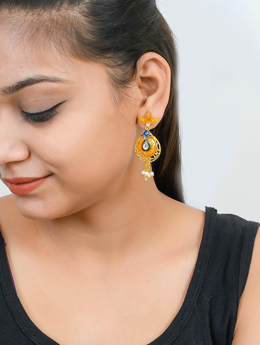 gold brass chandballi earring - 17388551 - Standard Image - 3
