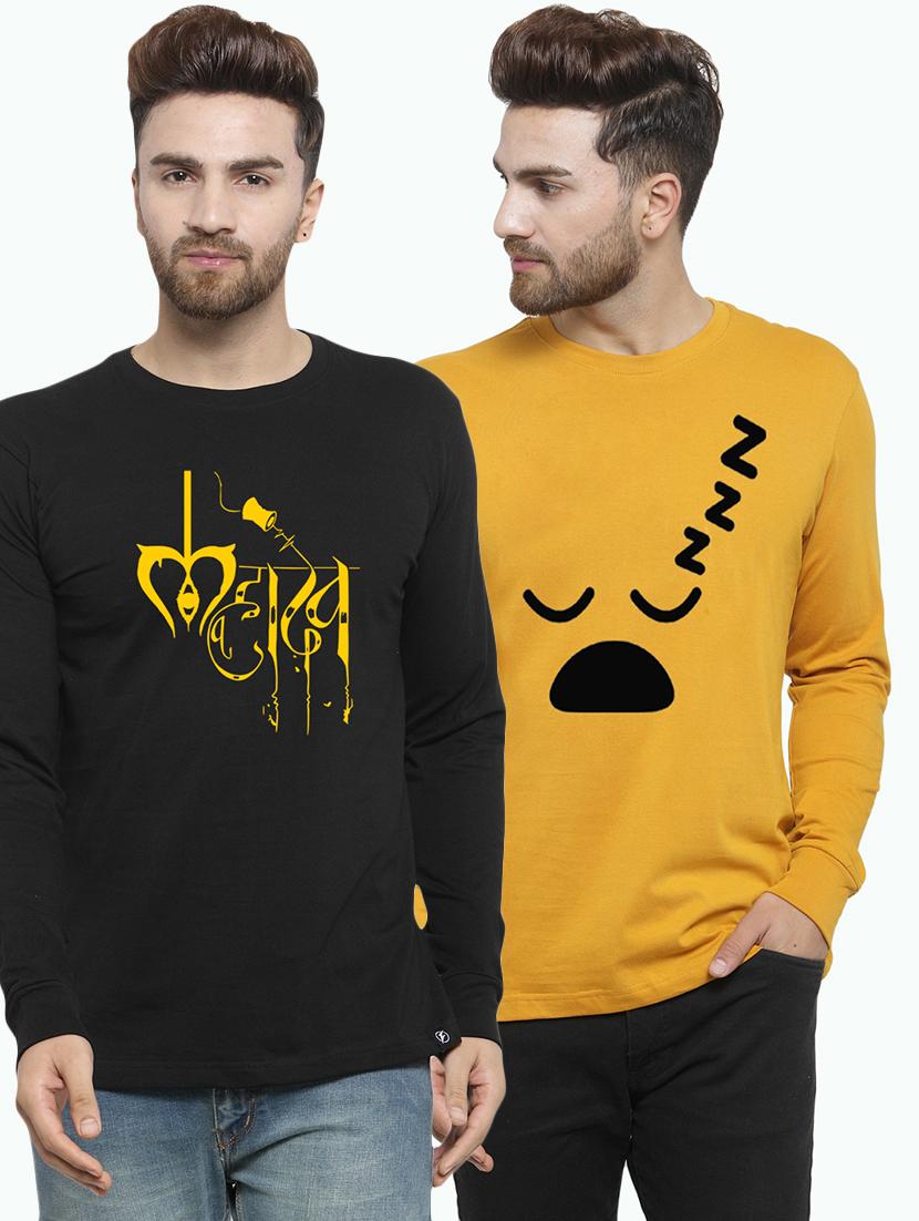 set of 2 chest-printed t-shirt - 17389356 - Zoom Image - 0