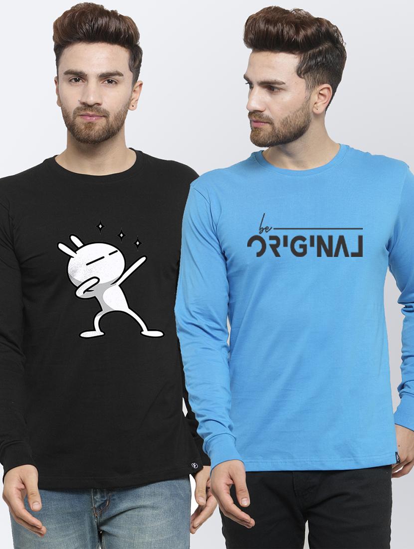 set of 2 chest-printed t-shirt - 17389777 - Zoom Image - 0