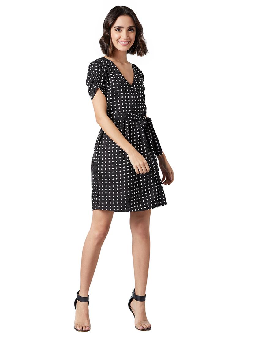 tie front polka dot dress - 17391683 - Standard Image - 3