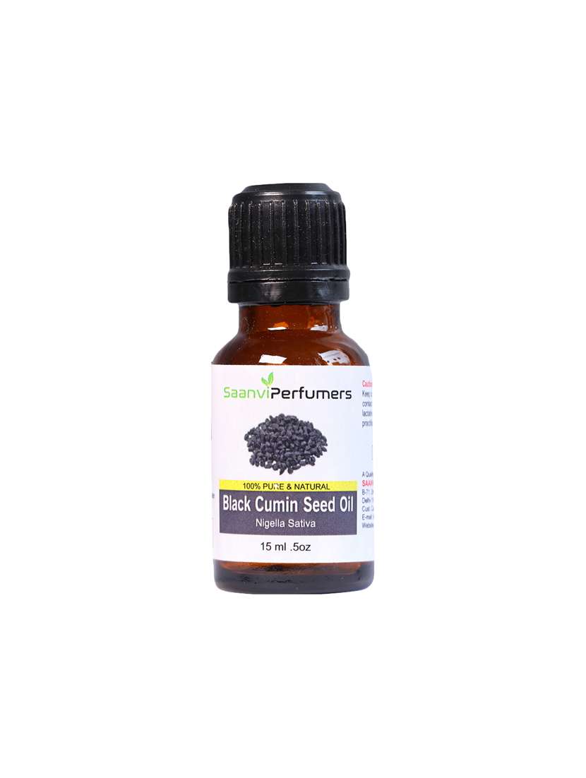 saanvi perfumers black cumin seed (kalonji oil) cold pressed carrier oil (15ml) for aromatherapy body massage, skin & hair - 17391725 -  Zoom Image - 0