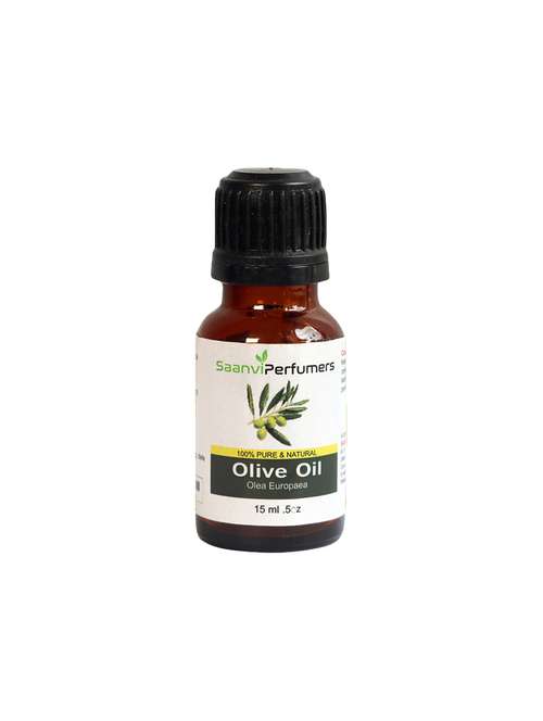 saanvi perfumers olive extra virgin cold pressed carrier oil (15ml) for aromatherapy body massage, skin & hair growth - 17391729 - Standard Image - 0