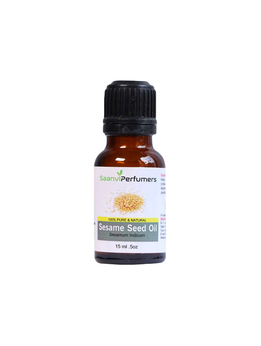 saanvi perfumers sesame oil (15ml) pure natural & therapeutic grade oil for aromatherapy body massage, skin care & hair growth - 17391745 - Zoom Image - 0