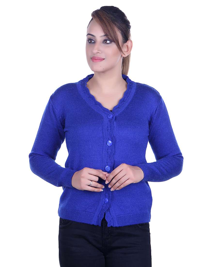 Buy online V-neck Acrylic Wool Cardigan 