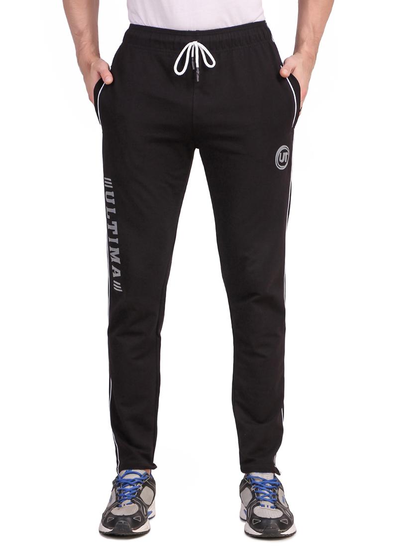 black printed full length track pant - 17392126 -  Zoom Image - 0