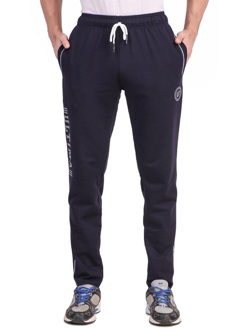navy blue printed full length track pant - 17392128 -  Standard Image - 0