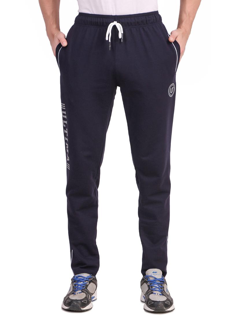 navy blue printed full length track pant - 17392128 -  Zoom Image - 0