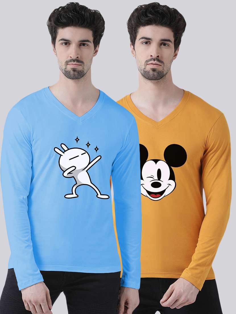 multi colored printed t-shirts combo