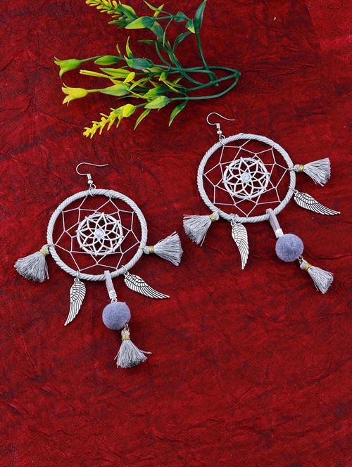 grey metal drop earring - 17393849 -  Standard Image - 0