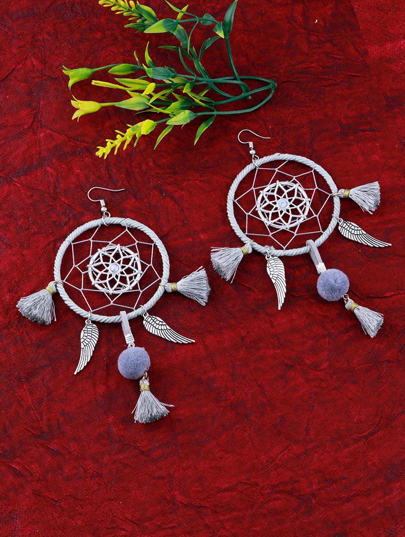 grey metal drop earring - 17393849 -  Zoom Image - 0
