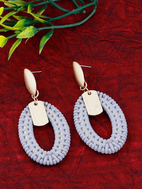 grey metal drop earring - 17393871 - Standard Image - 0