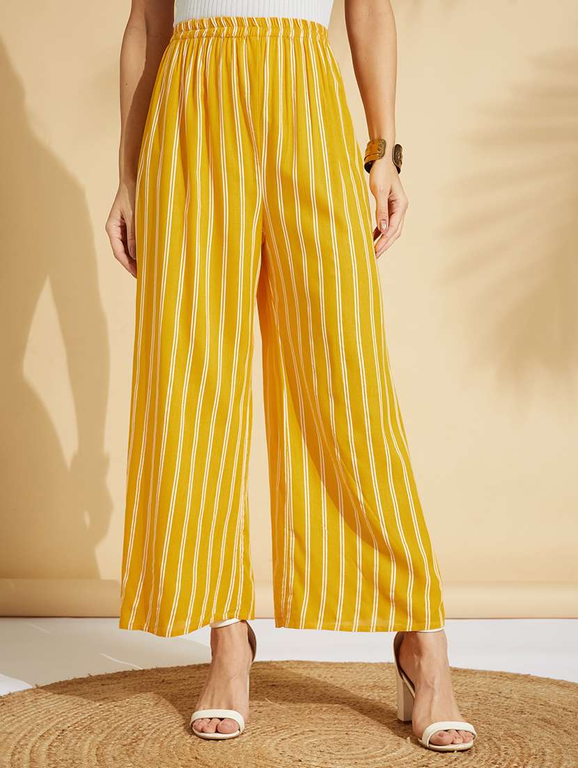 High Rise Striped Palazzo 