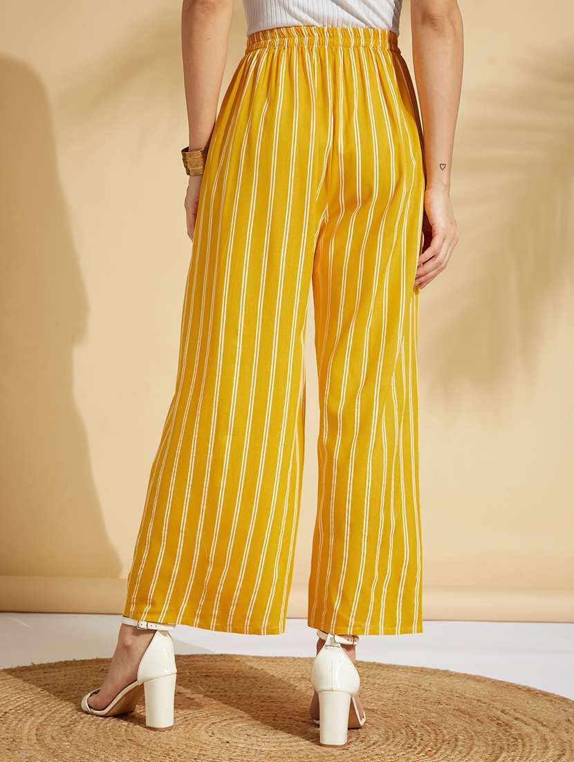 High Rise Striped Palazzo 