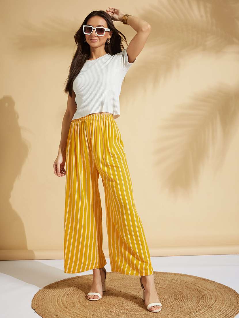 High Rise Striped Palazzo 