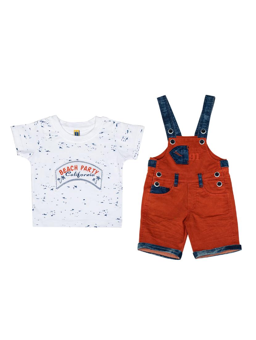 brown cotton dungarees twin sets & dungree - 17395402 -  Zoom Image - 0