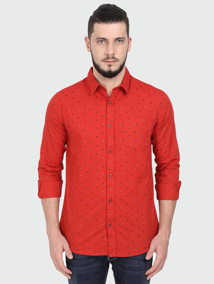 mens micro print casual shirt