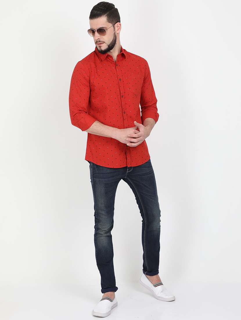 mens micro print casual shirt - 17395845 -  Standard Image - 3