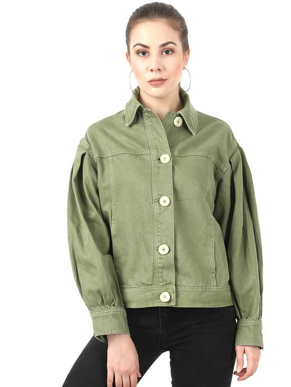 baggy sleeves denim jacket 