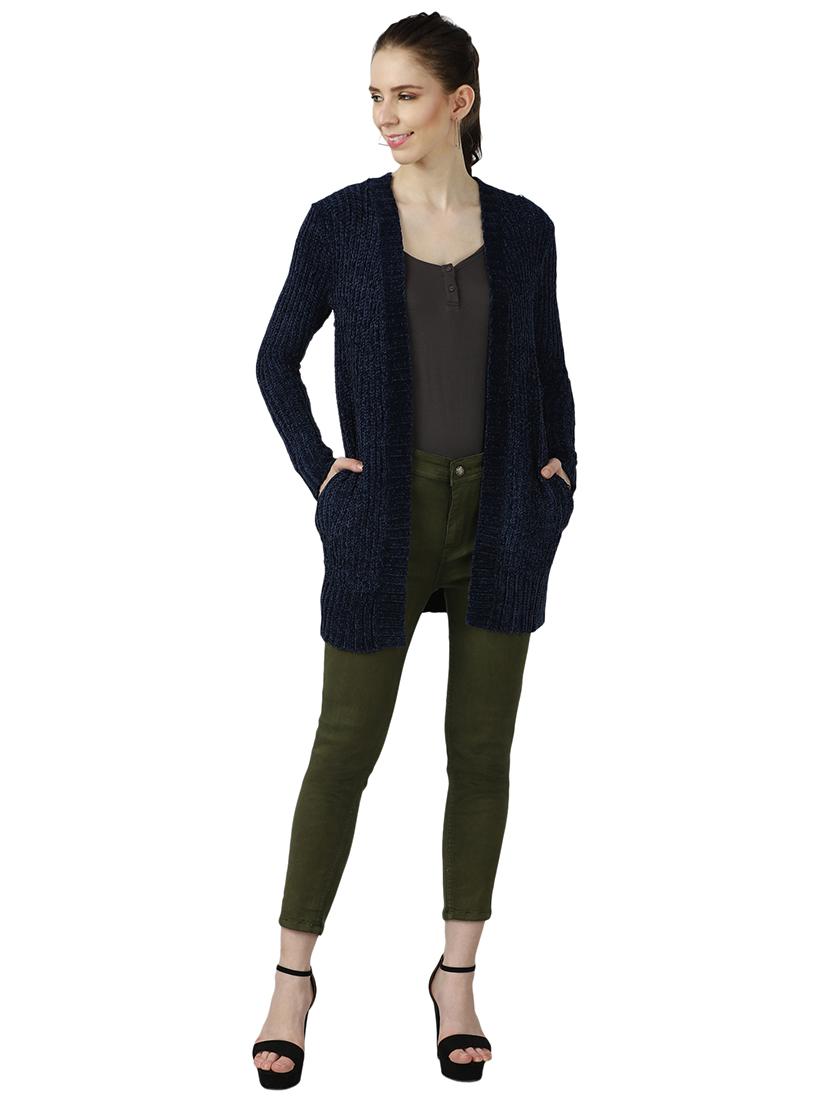 front open woolen shrug - 17396531 - Standard Image - 3