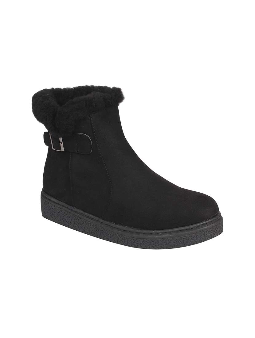 black suede ankle  boots