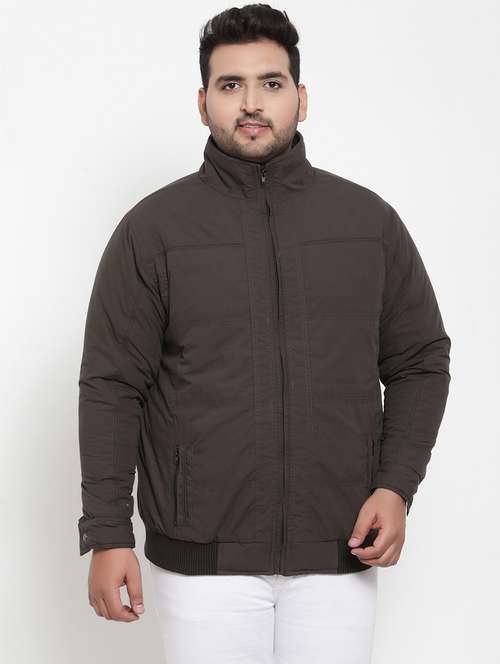 plus size olive green solid casual jacket - 17397115 - Standard Image - 0