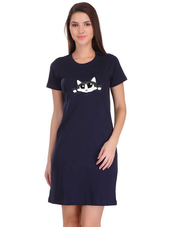 round neck printed t-shirt dress - 17397304 - Zoom Image - 0