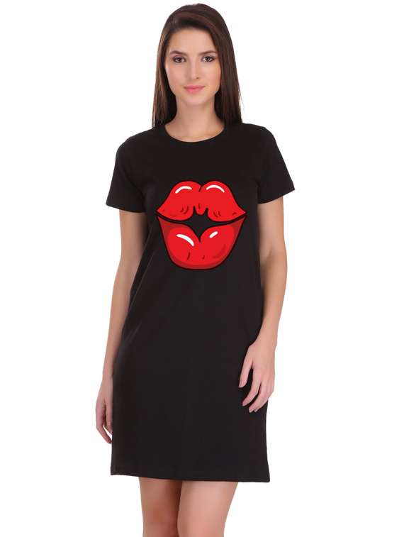 round neck printed t-shirt dress - 17397308 - Zoom Image - 0